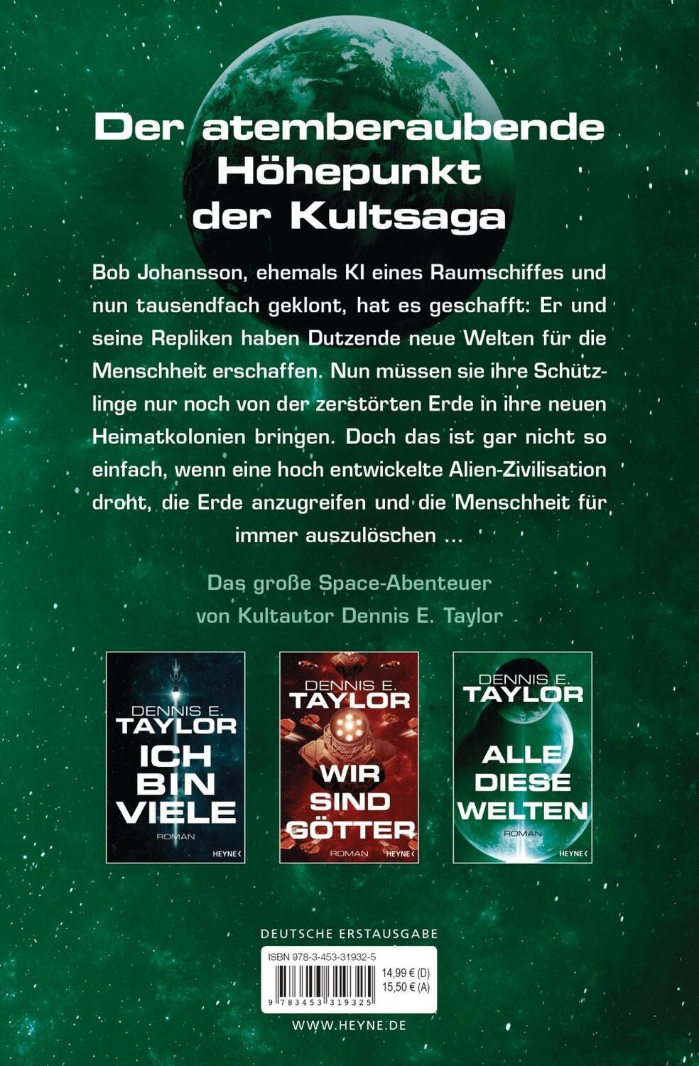 Bild: 9783453319325 | Alle diese Welten | Roman | Dennis E. Taylor | Taschenbuch | Bobiverse