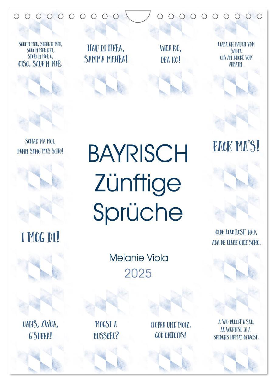 Cover: 9783435976393 | BAYRISCH Zünftige Sprüche (Wandkalender 2025 DIN A4 hoch), CALVENDO...