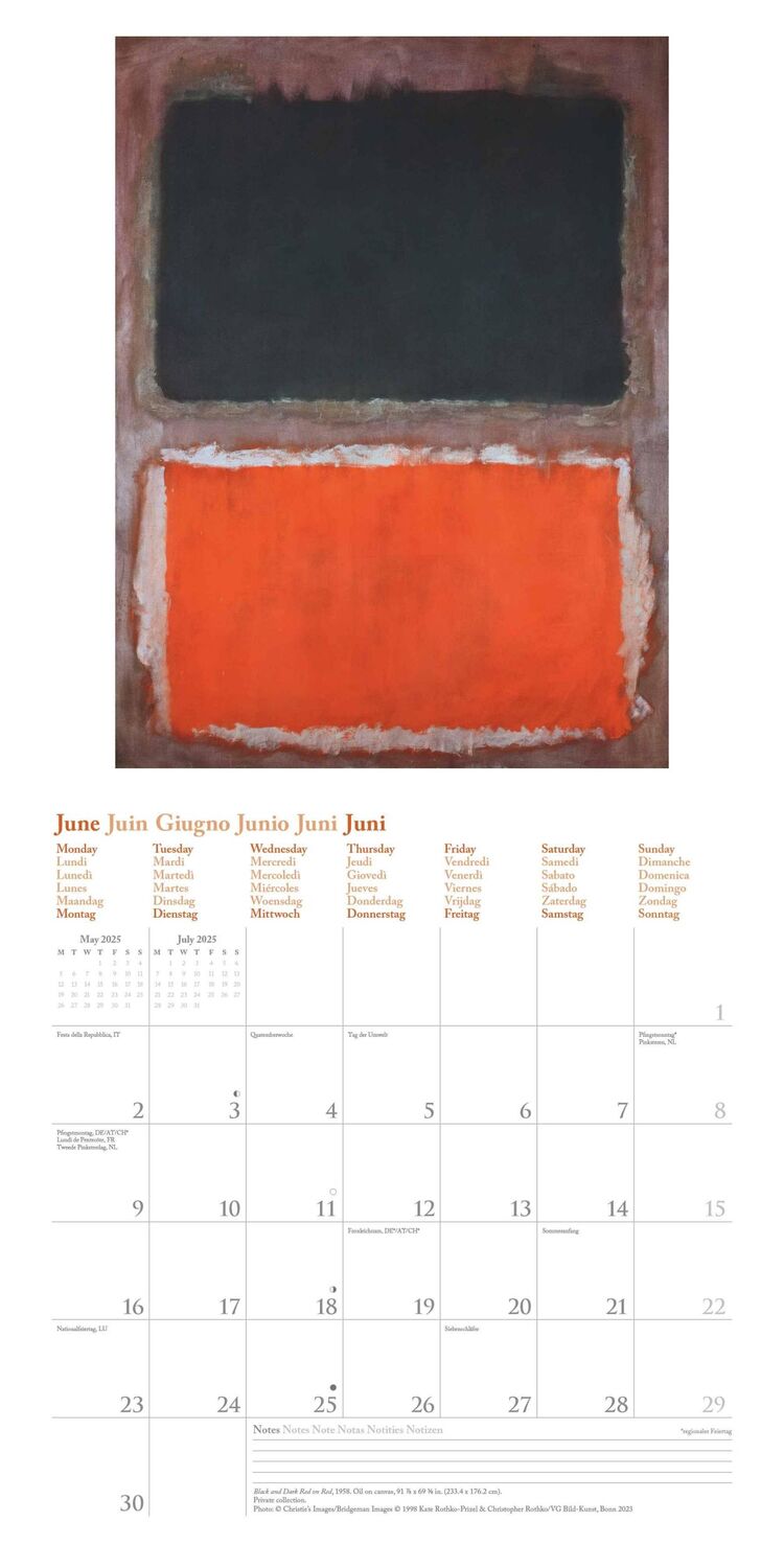 Bild: 4002725994110 | Mark Rothko 2025 - Wand-Kalender - Broschüren-Kalender - 30x30 -...