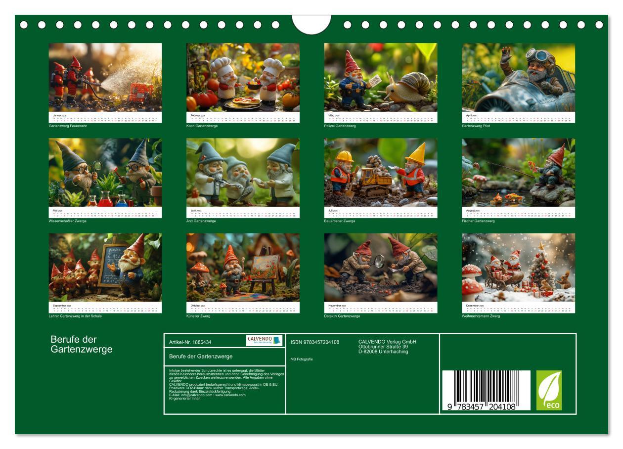 Bild: 9783457204108 | Berufe der Gartenzwerge (Wandkalender 2025 DIN A4 quer), CALVENDO...