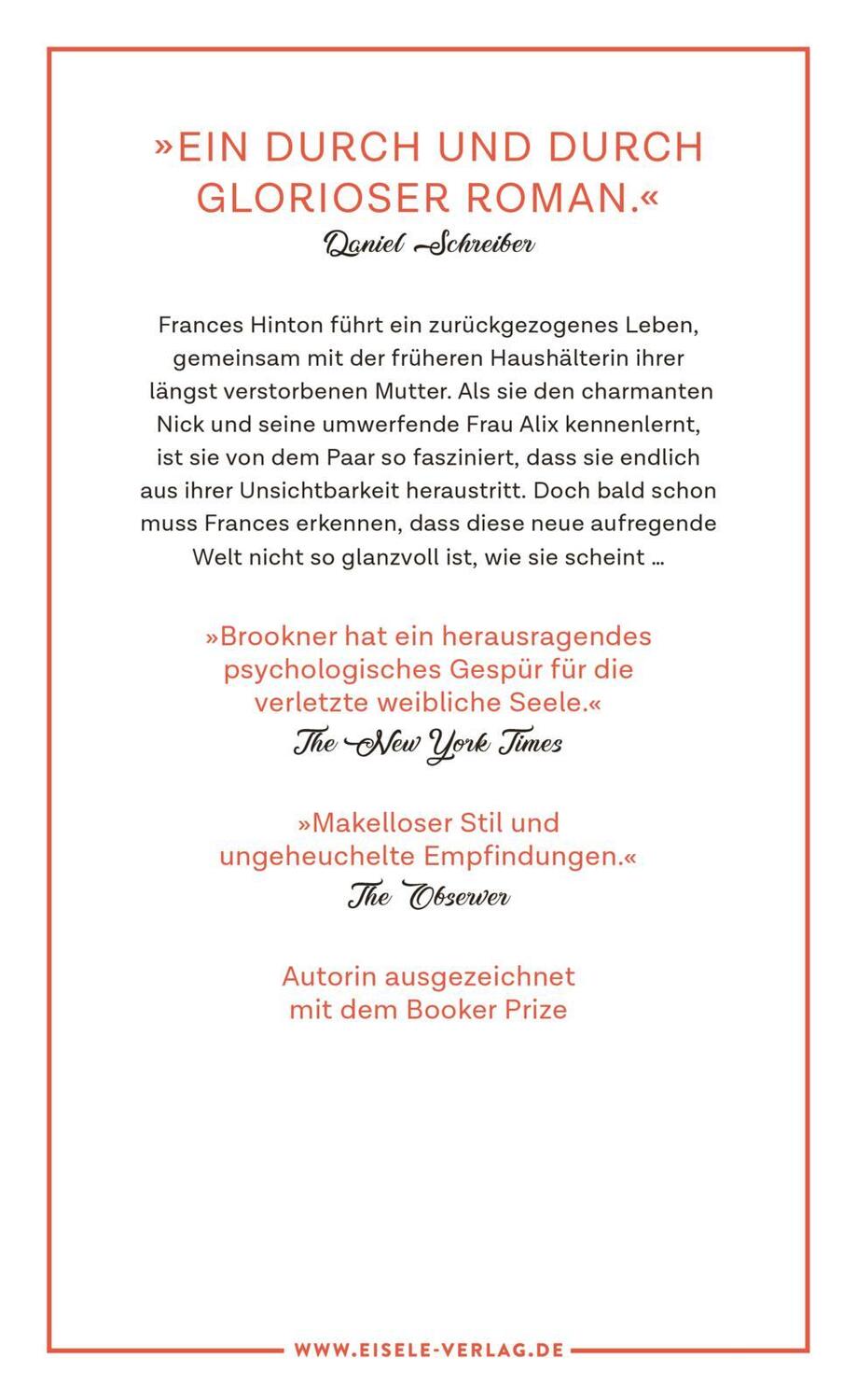 Rückseite: 9783961611539 | Seht mich an | Anita Brookner | Buch | 282 S. | Deutsch | 2023