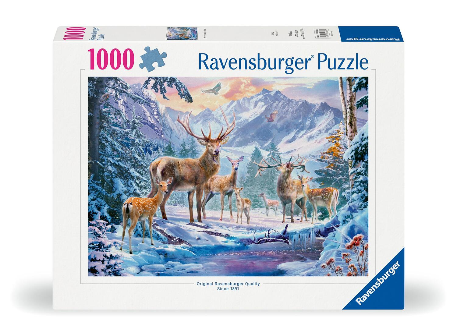 Cover: 4005555008880 | Ravensburger Puzzle 12000888 - Rehe und Hirsche im Winter - 1000...