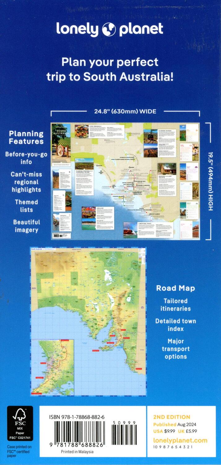 Bild: 9781788688826 | Lonely Planet South Australia Planning Map | (Land-)Karte | Englisch