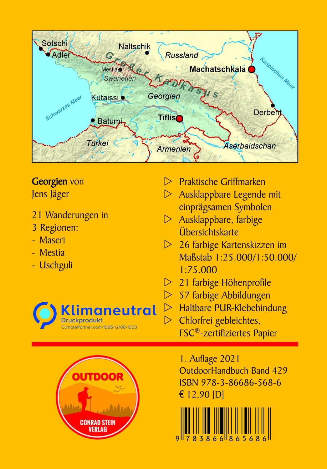 Rückseite: 9783866865686 | Georgien | 21 Wanderungen in Swanetien und Ratscha | Jens Jäger | Buch