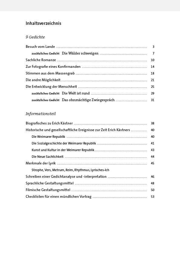 Bild: 9783946482628 | Erich Kästner - Neun Gedichte im Unterricht - Schülerarbeitsheft