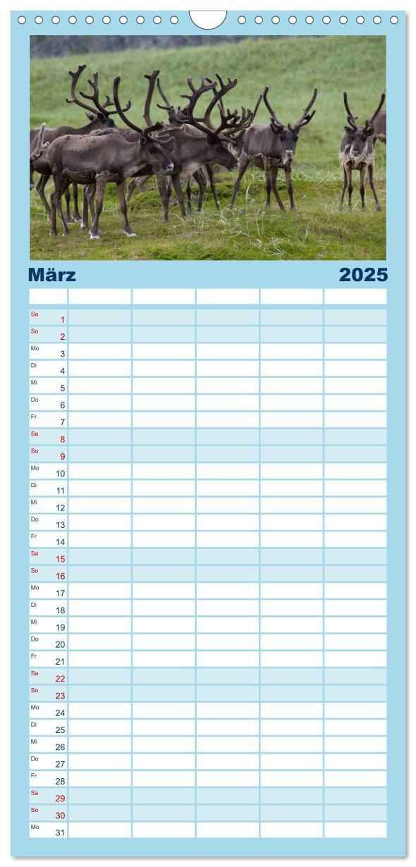 Bild: 9783457113837 | Familienplaner 2025 - Lappland mit 5 Spalten (Wandkalender, 21 x 45...