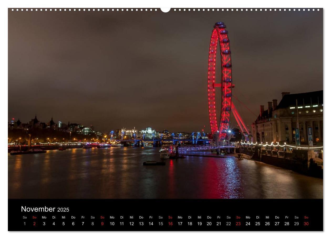 Bild: 9783435462476 | London - Nachts an der Themse (hochwertiger Premium Wandkalender...