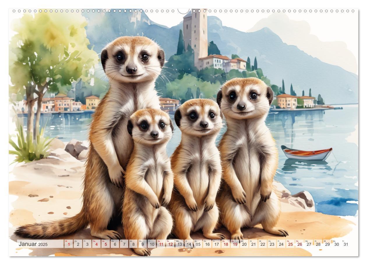 Bild: 9783383807664 | Erdmännchen in Italien (Wandkalender 2025 DIN A2 quer), CALVENDO...