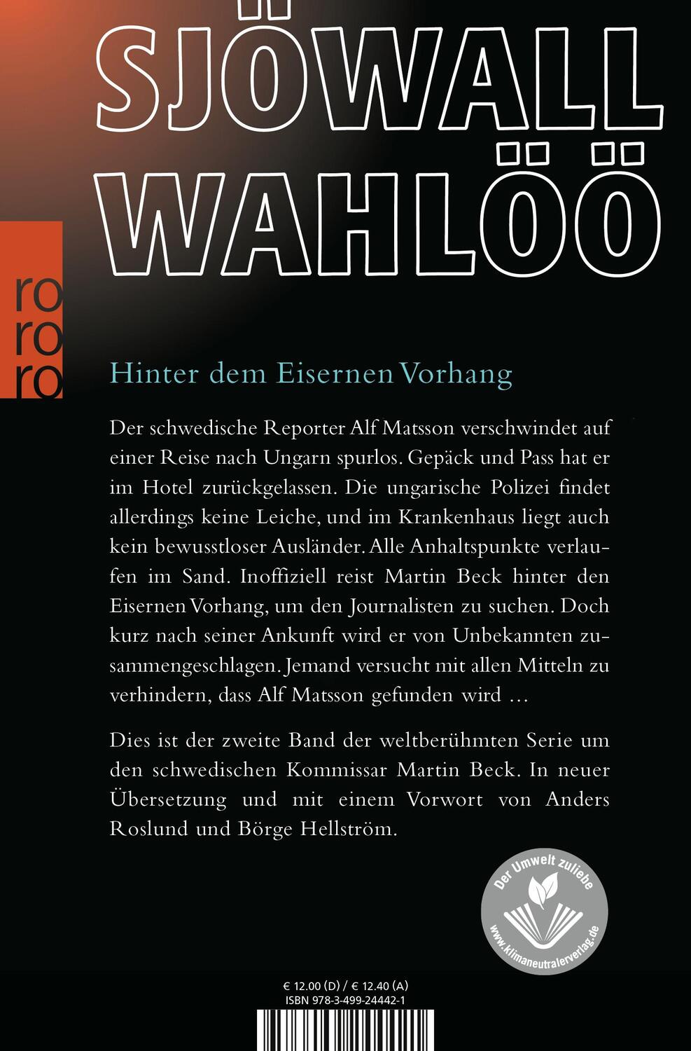 Rückseite: 9783499244421 | Der Mann, der sich in Luft auflöste | Ein Kommissar-Beck-Roman | Buch