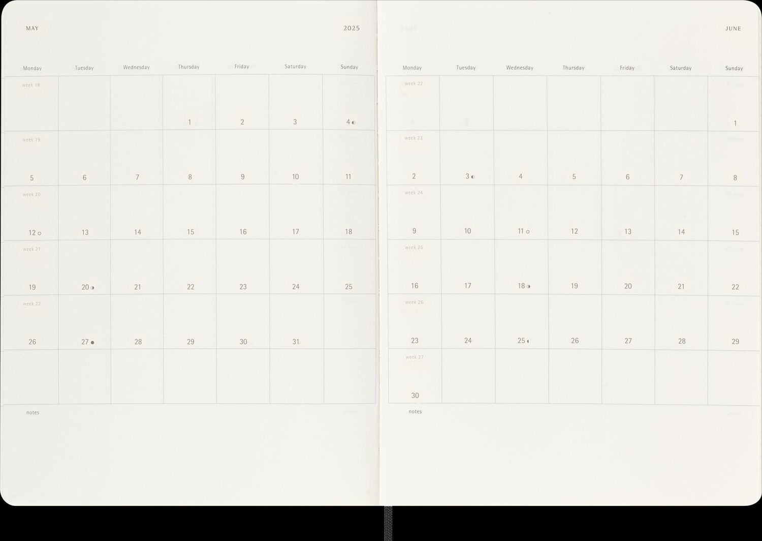 Bild: 8056999270438 | Moleskine 12 Monate Wochen Notizkalender 2025, XL, 1 Wo = 1 Seite,...