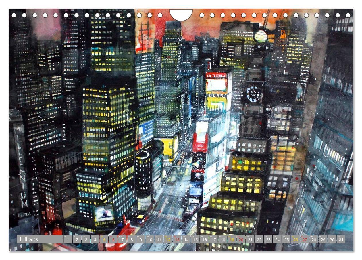 Bild: 9783435660636 | New York Watercolor Citylights (Wandkalender 2025 DIN A4 quer),...