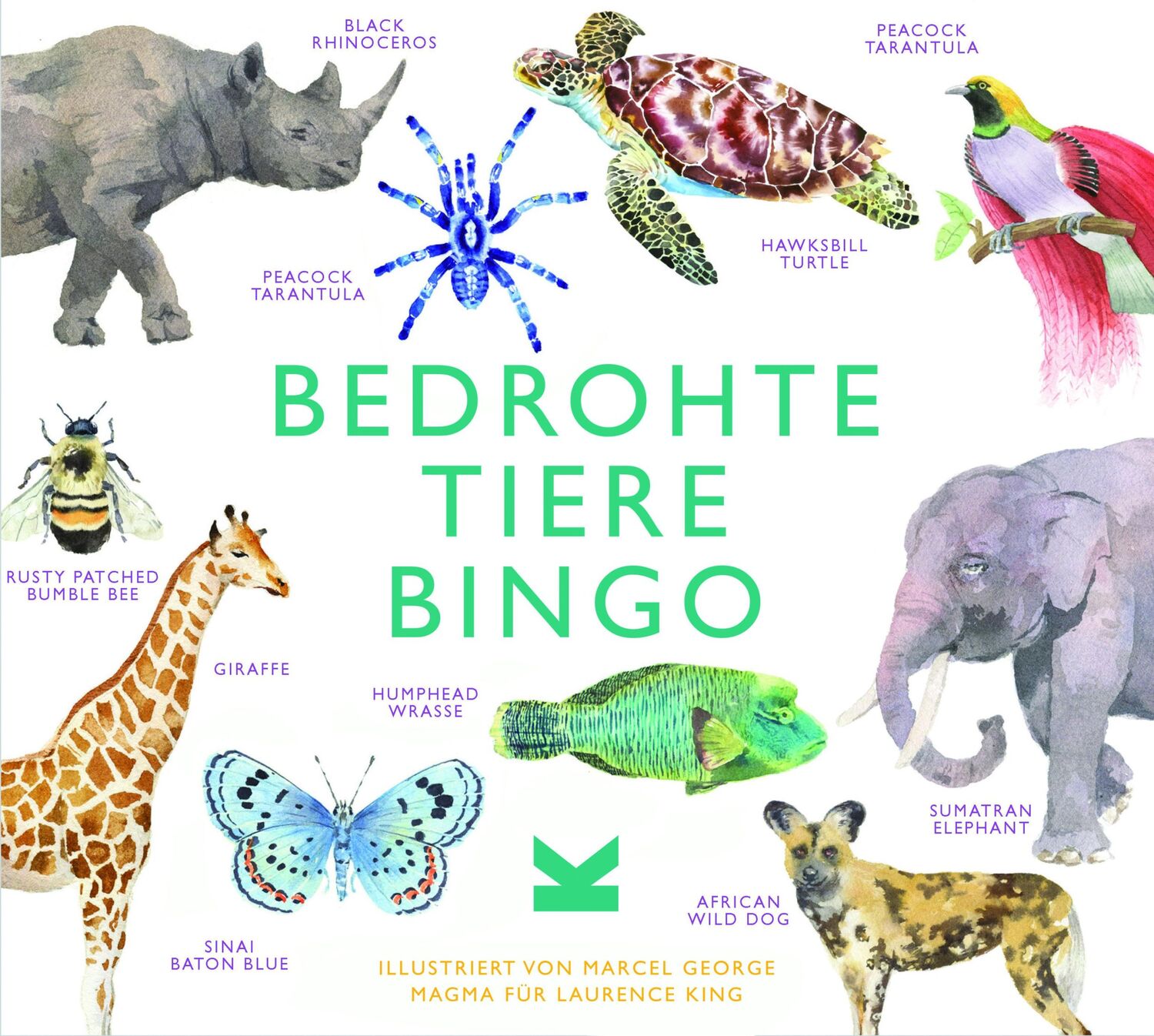 Cover: 9783962442088 | Bedrohte Tiere Bingo | 64 Tierarten, die wir retten müssen | Williams