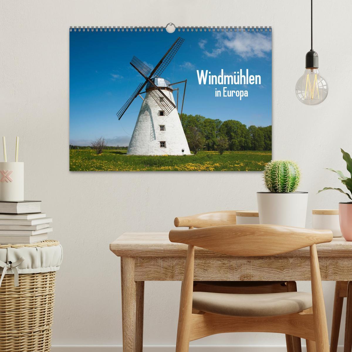 Bild: 9783435737673 | Windmühlen in Europa (Wandkalender 2025 DIN A3 quer), CALVENDO...