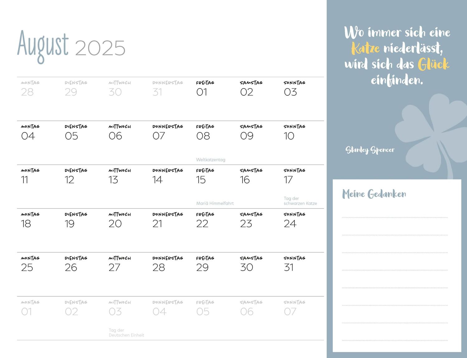 Bild: 9783966648561 | Mein Literarischer Katzenkalender 2025 Wandkalender | Kalender | 14 S.