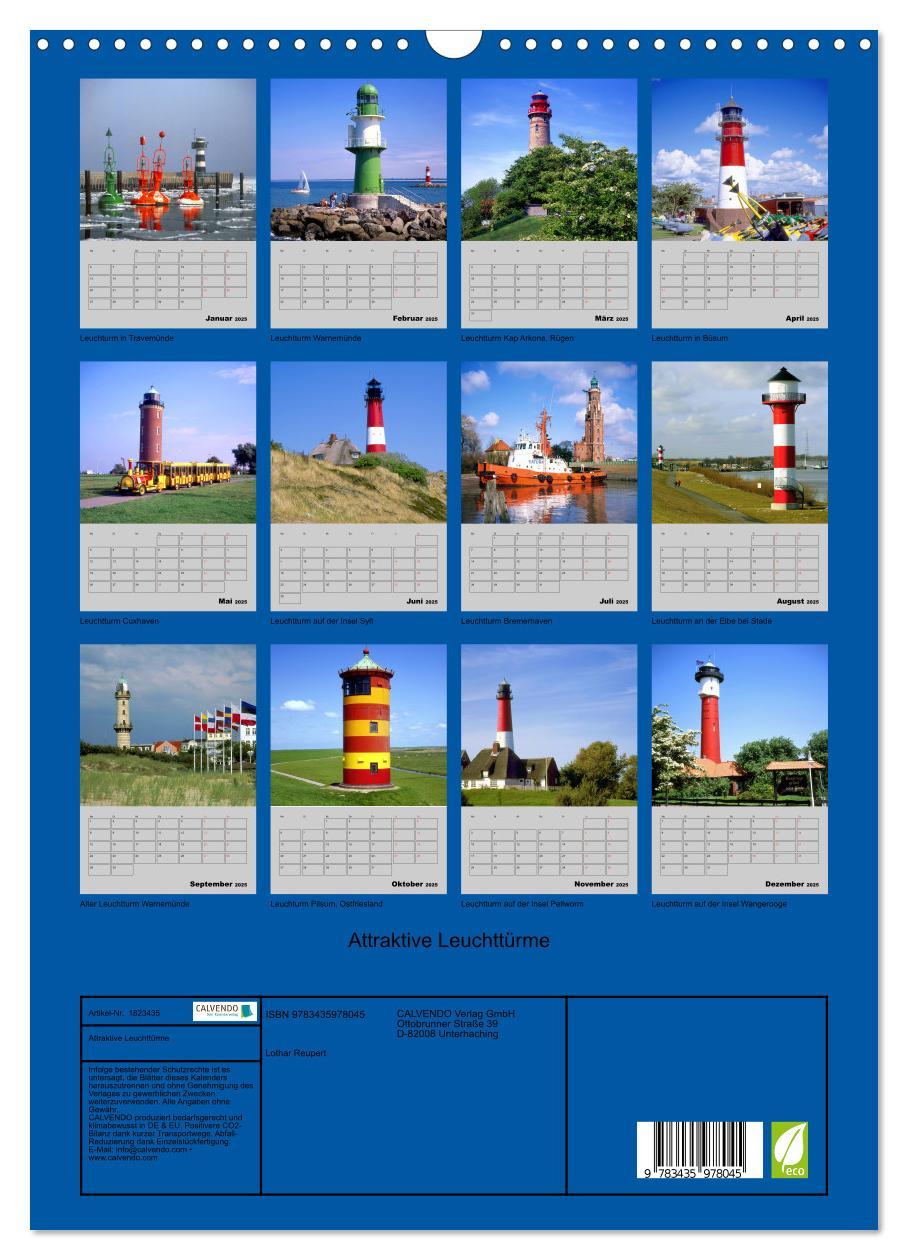 Bild: 9783435978045 | Attraktive Leuchttürme (Wandkalender 2025 DIN A3 hoch), CALVENDO...