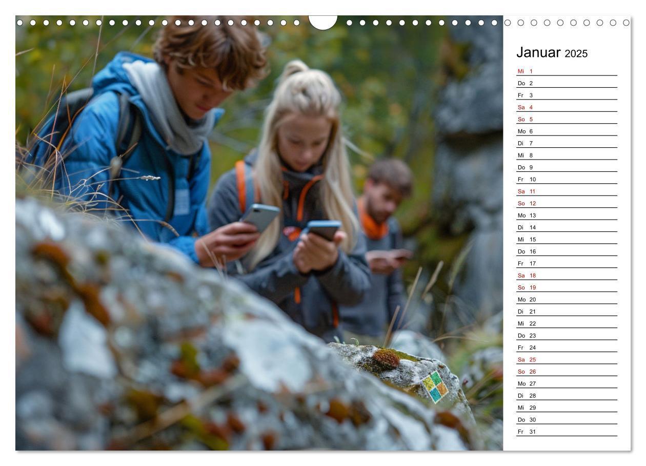 Bild: 9783435651900 | Der Geocaching Found it Kalender (Wandkalender 2025 DIN A3 quer),...