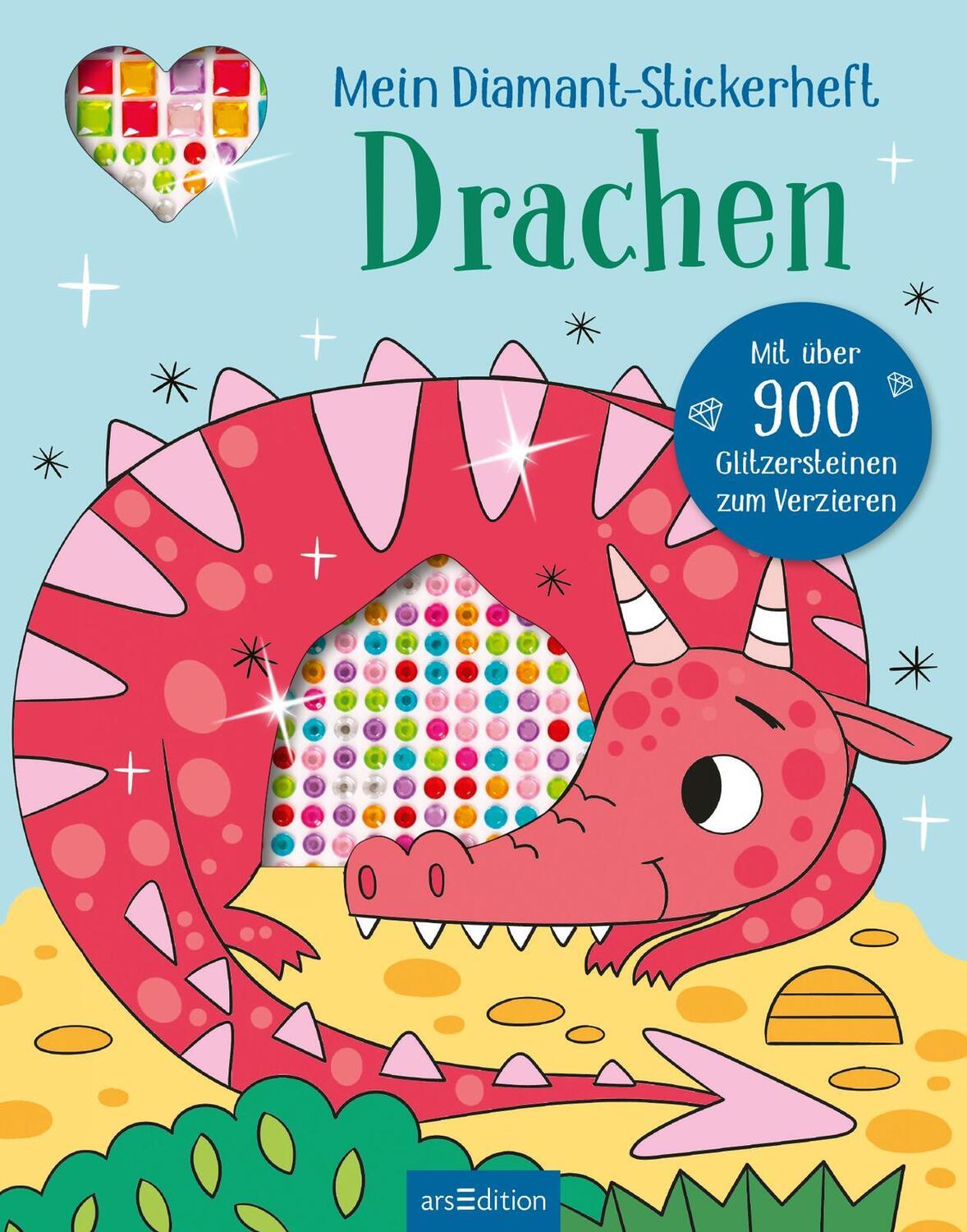 Bild: 9783845856834 | Mein Diamant-Stickerheft - Drachen | Mit über 900 Glitzersteinen