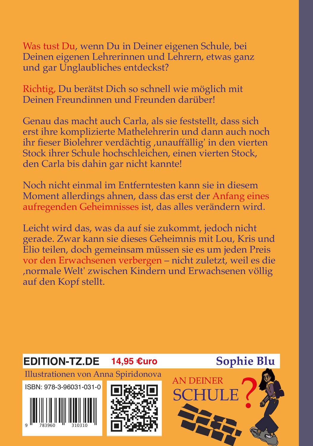 Rückseite: 9783960310310 | Eine fast normale Schule | Sophie Blu | Taschenbuch | 144 S. | Deutsch