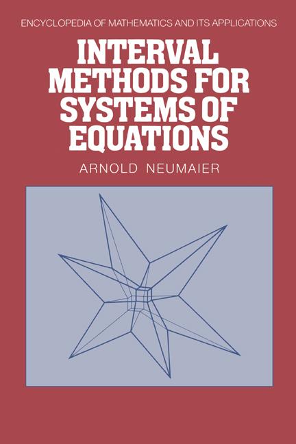 Cover: 9780521331968 | Interval Methods for Systems of Equations | A. Neumaier (u. a.) | Buch