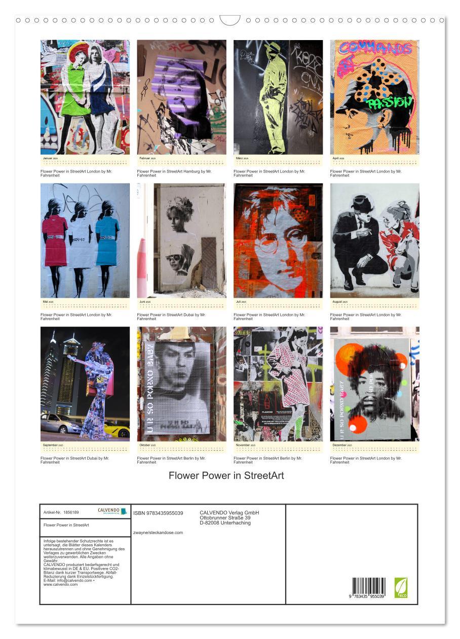 Bild: 9783435955039 | Flower Power in StreetArt (Wandkalender 2025 DIN A2 hoch), CALVENDO...