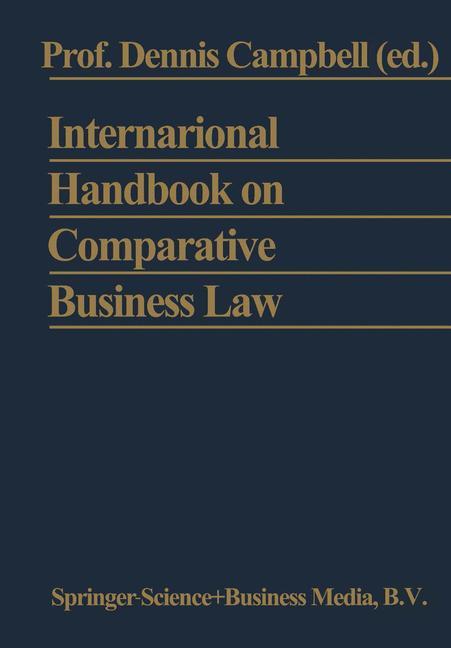 Cover: 9789401744010 | International Handbook on Comparative Business Law | Dennis Campbell