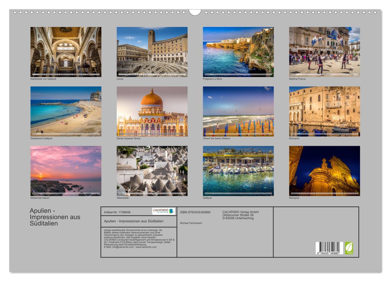 Bild: 9783435340880 | Apulien - Impressionen aus Süditalien (Wandkalender 2025 DIN A2...