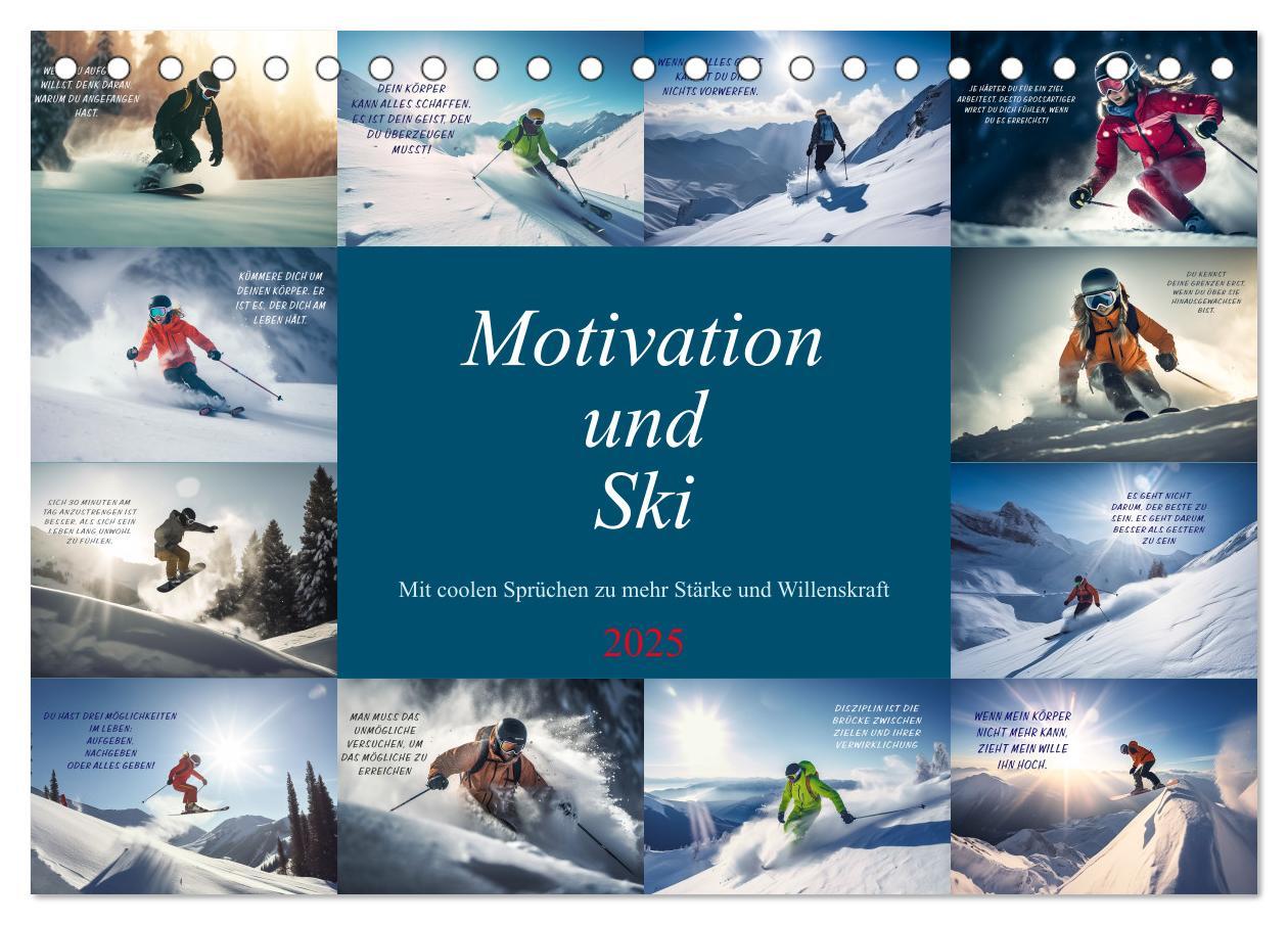 Cover: 9783383909009 | Motivation und Ski (Tischkalender 2025 DIN A5 quer), CALVENDO...