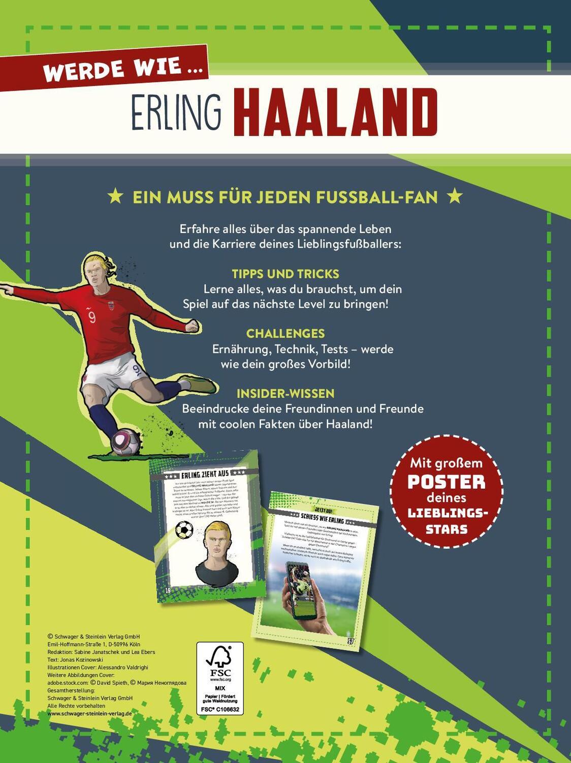 Rückseite: 9783849944346 | Werde wie ... Erling Haaland Mit Poster | Jonas Kozinowski (u. a.)