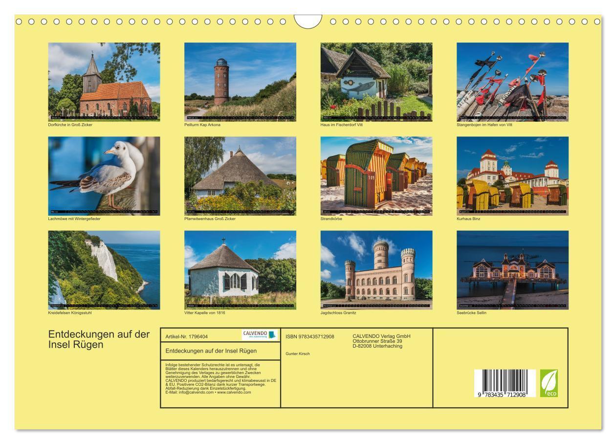 Bild: 9783435712908 | Entdeckungen auf der Insel Rügen (Wandkalender 2025 DIN A3 quer),...