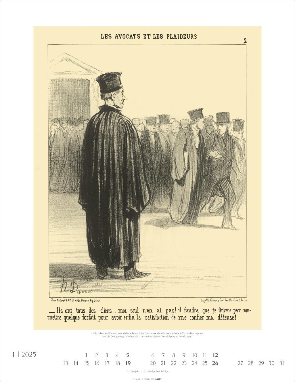 Bild: 9783839900420 | Honoré Daumier: Die Juristen Kalender 2025 | Kalender | Spiralbindung