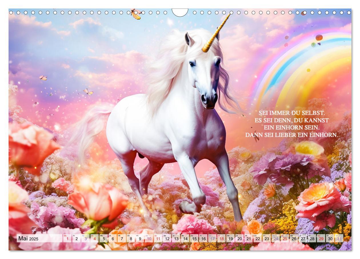 Bild: 9783383861956 | Einhorn und coole Sprüche (Wandkalender 2025 DIN A3 quer), CALVENDO...