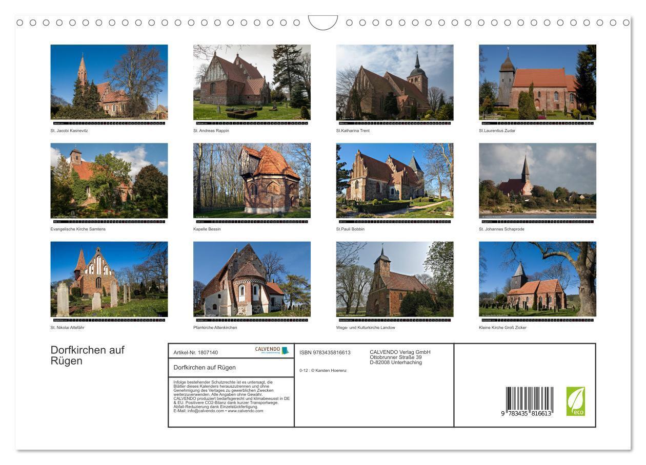 Bild: 9783435816613 | Dorfkirchen auf Rügen (Wandkalender 2025 DIN A3 quer), CALVENDO...