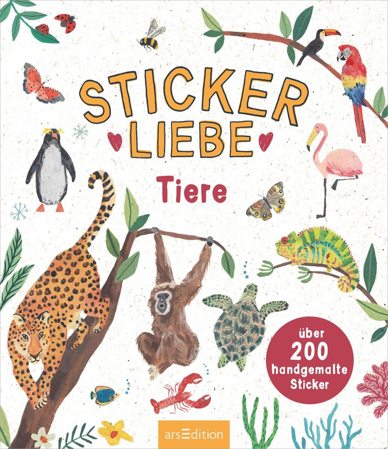 Bild: 4014489131236 | Stickerliebe - Tiere | Über 200 handgemalte Sticker | Stück | 16 S.