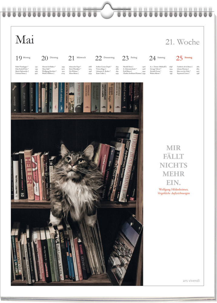 Bild: 9783747205662 | ars vivendi Literatur Kalender 2025 | Wochenkalender | Kalender | 2025