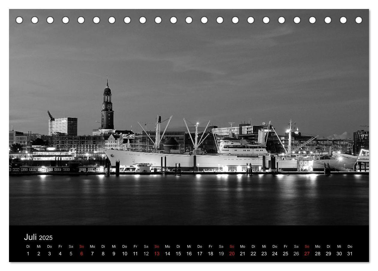 Bild: 9783435718207 | Hamburg monochrome Impressionen (Tischkalender 2025 DIN A5 quer),...