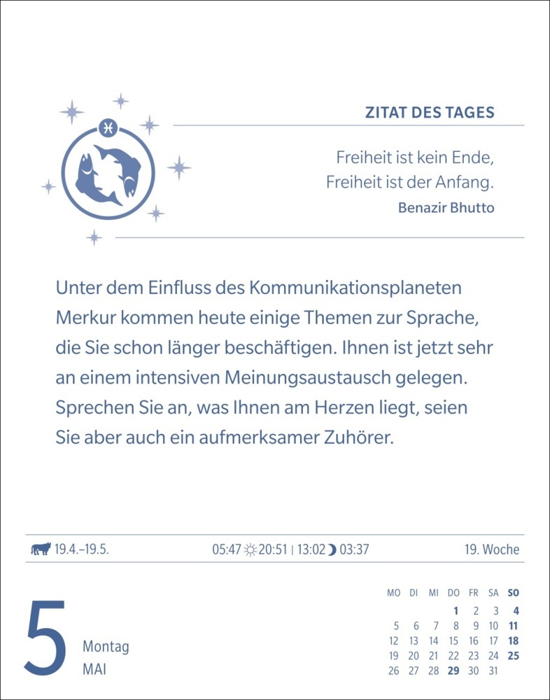 Bild: 9783840033667 | Fische Sternzeichenkalender 2025 - Tagesabreißkalender - Ihr...