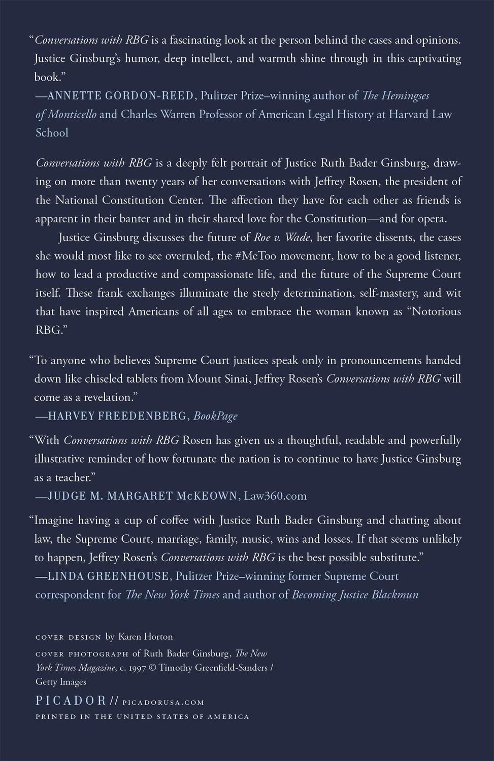 Rückseite: 9781250762641 | Conversations with RBG | Jeffrey Rosen | Taschenbuch | X | Englisch