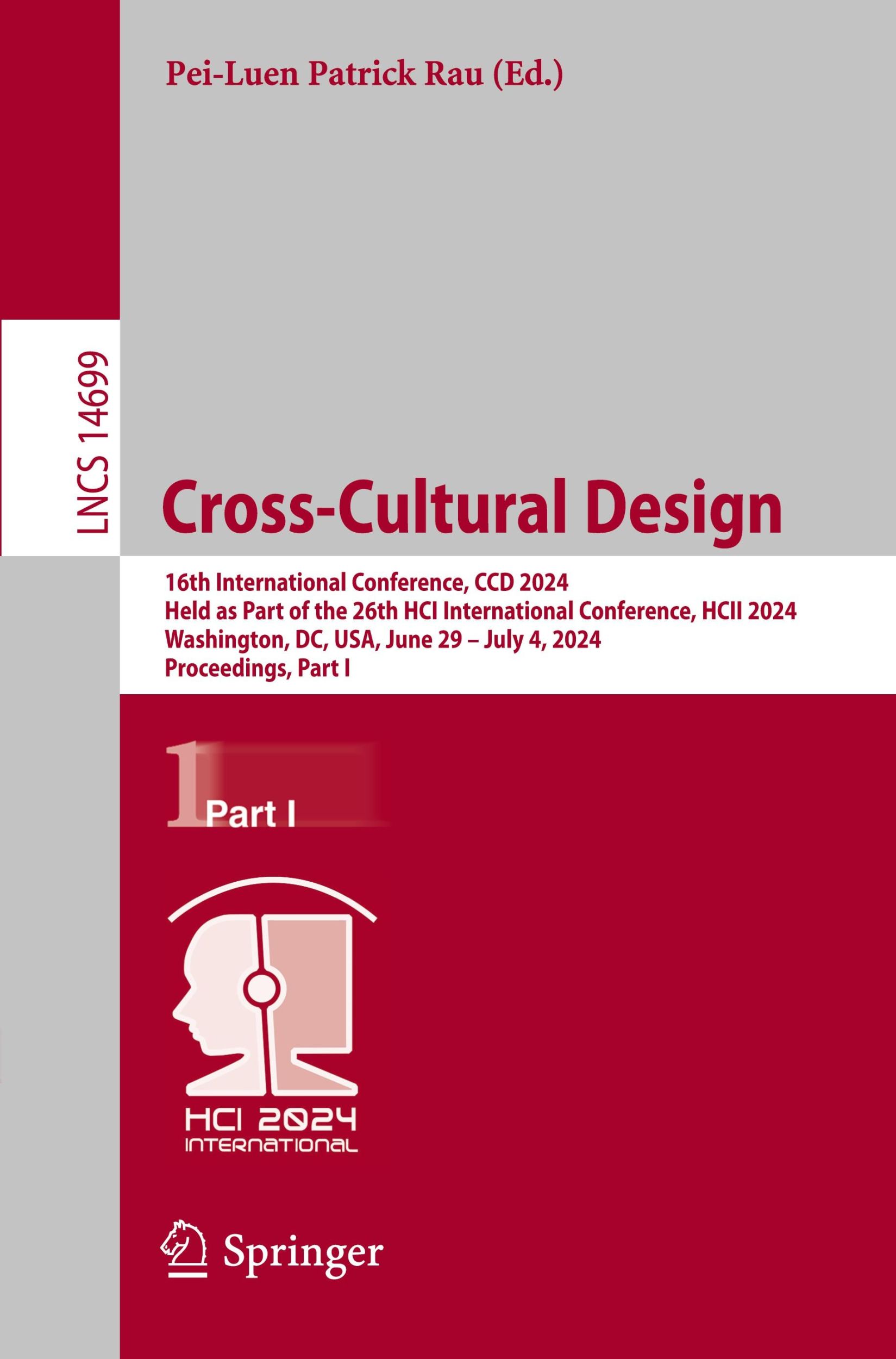 Cover: 9783031608971 | Cross-Cultural Design | Pei-Luen Patrick Rau | Taschenbuch | Paperback