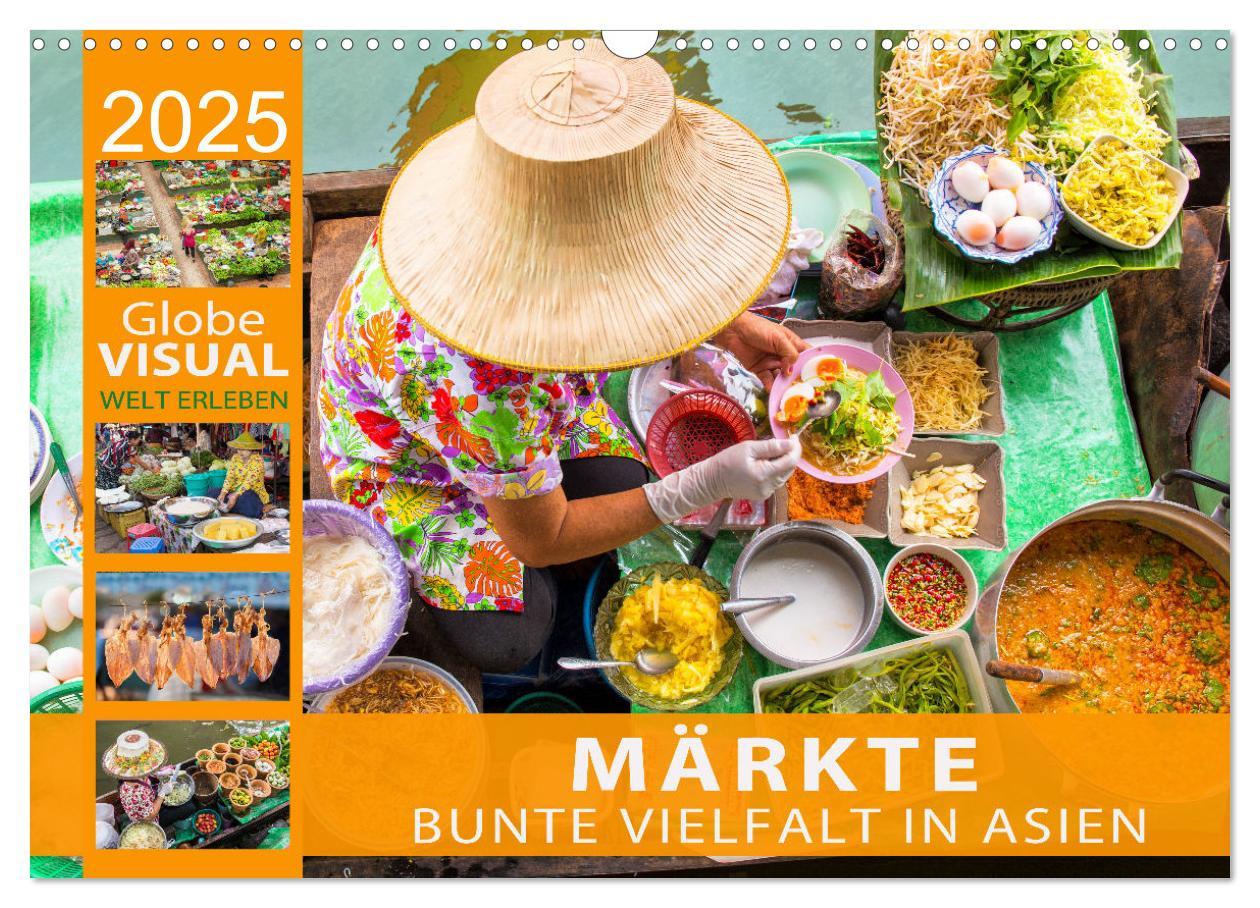 Cover: 9783435095858 | MÄRKTE - Bunte Vielfalt in Asien (Wandkalender 2025 DIN A3 quer),...