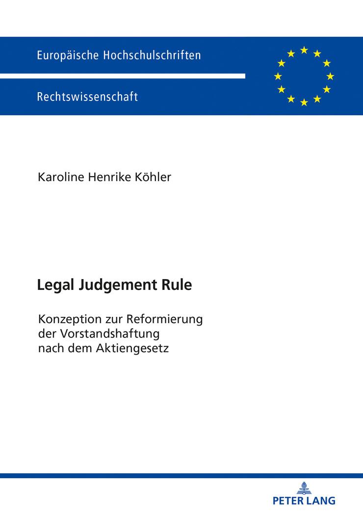 Cover: 9783631744130 | Legal Judgement Rule | Karoline Henrike Köhler | Taschenbuch | Deutsch