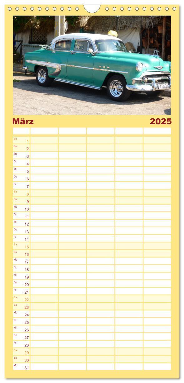 Bild: 9783457106952 | Familienplaner 2025 - Retro Cars mit 5 Spalten (Wandkalender, 21 x...