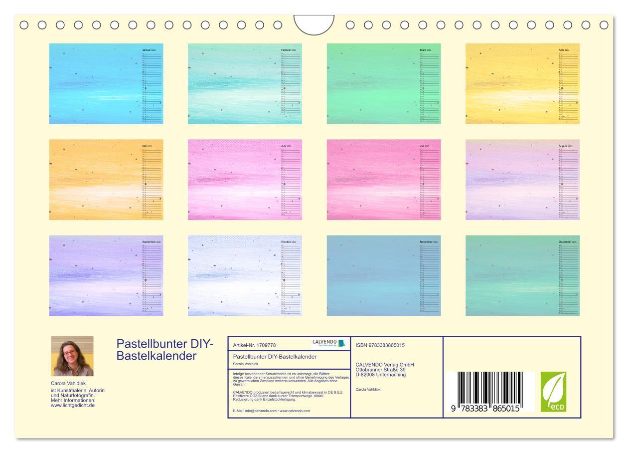 Bild: 9783383865015 | Pastellbunter DIY-Bastelkalender (Wandkalender 2025 DIN A4 quer),...