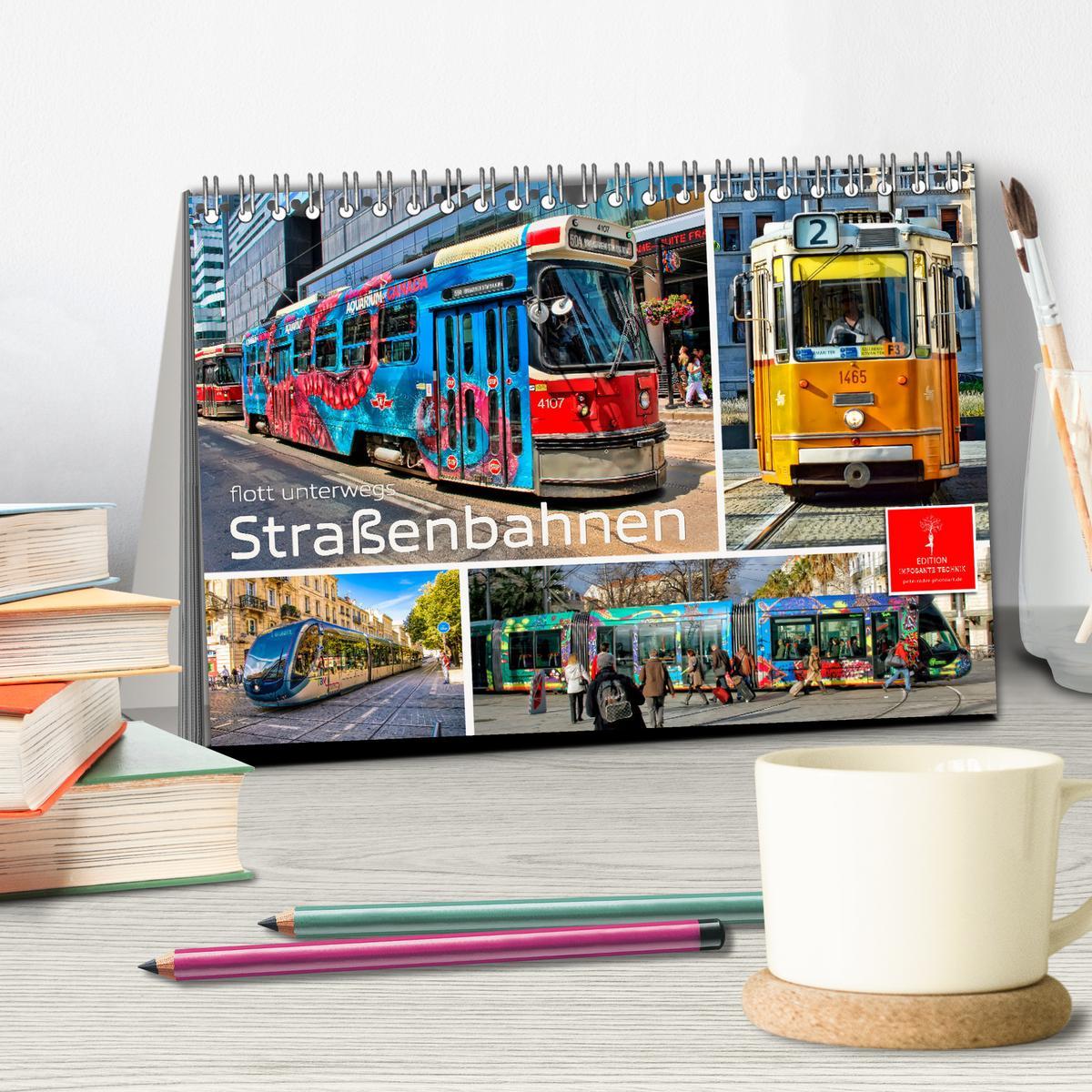 Bild: 9783383882098 | Straßenbahnen - flott unterwegs (Tischkalender 2025 DIN A5 quer),...