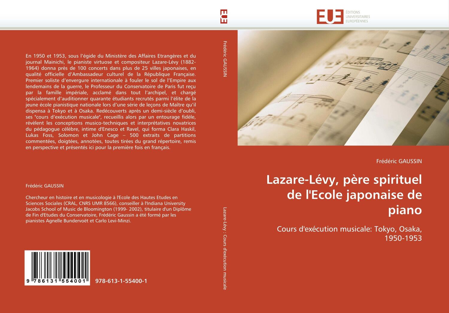 Cover: 9786131554001 | Lazare-Lévy, père spirituel de l'Ecole japonaise de piano | Gaussin