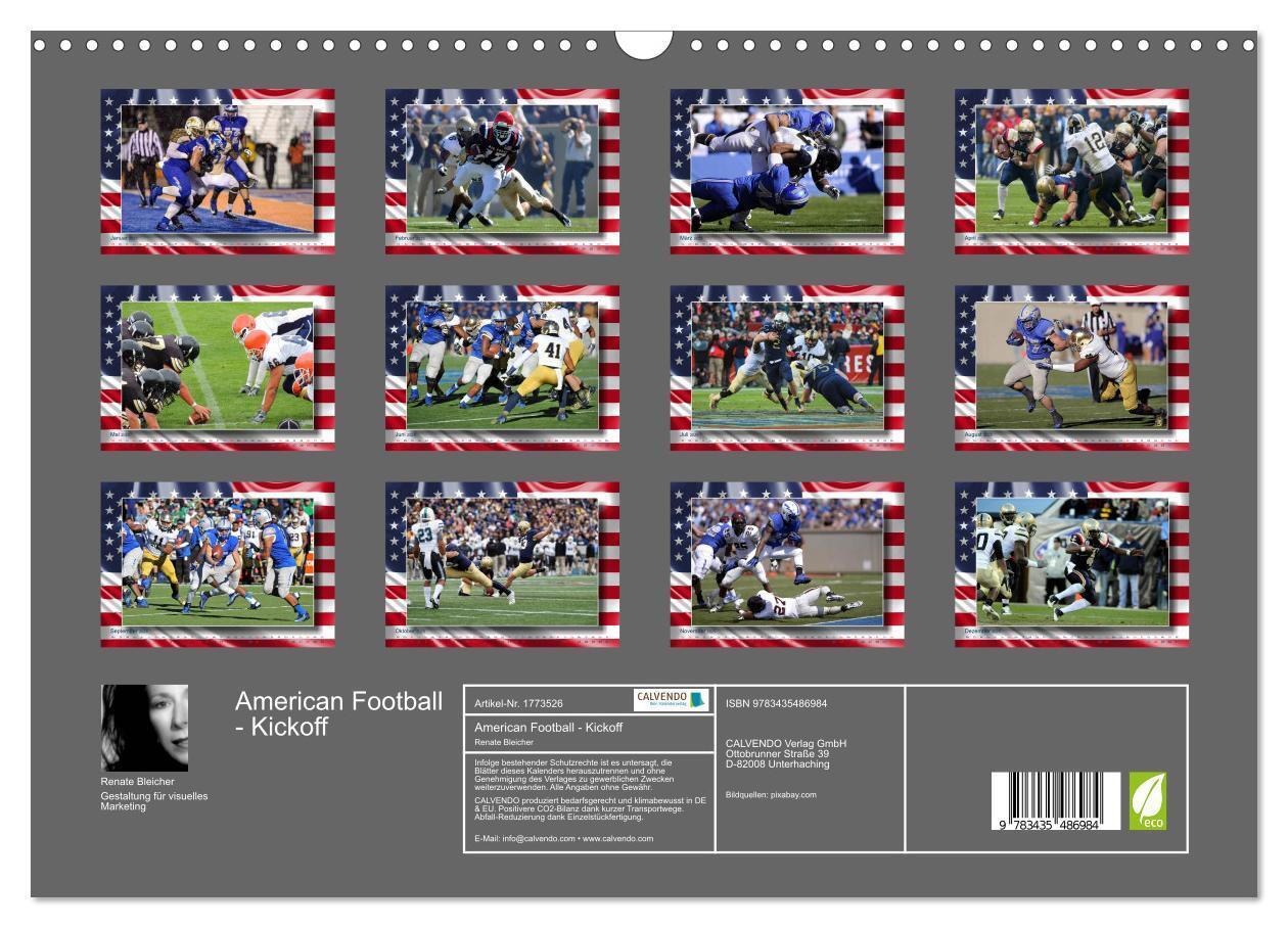 Bild: 9783435486984 | American Football - Kickoff (Wandkalender 2025 DIN A3 quer),...