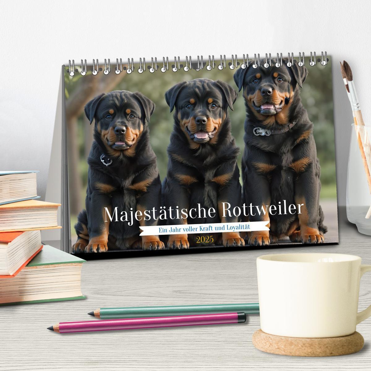 Bild: 9783383846434 | Majestätische Rottweiler: Ein Jahr voller Kraft und Loyalität...