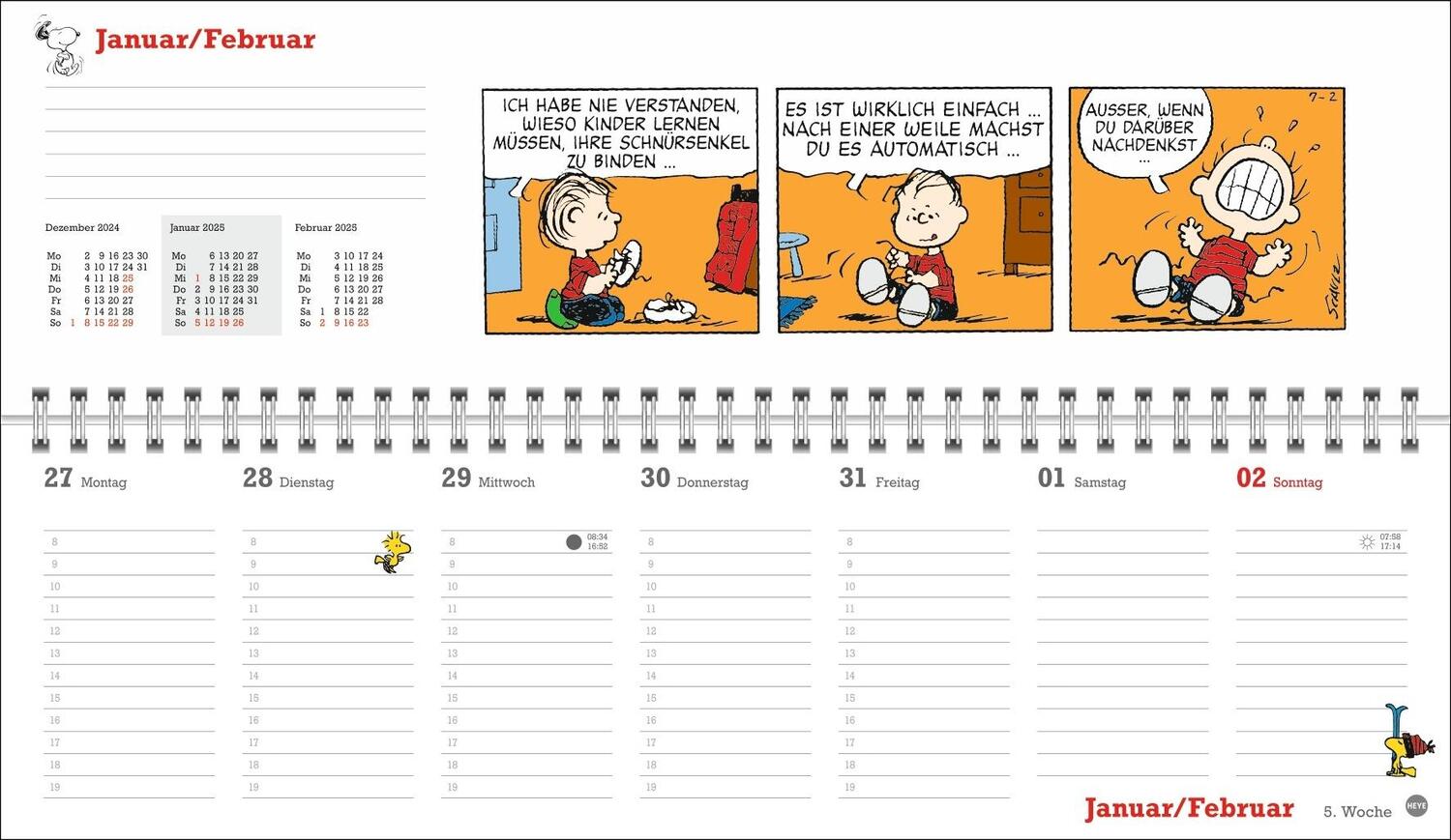 Bild: 9783756406555 | Peanuts Wochenquerplaner 2025 | Heye | Kalender | Spiralbindung | 2025