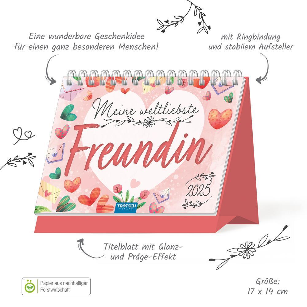 Bild: 9783988021755 | Trötsch Aufstellkalender Meine weltliebste Freundin 2025 | KG | 24 S.