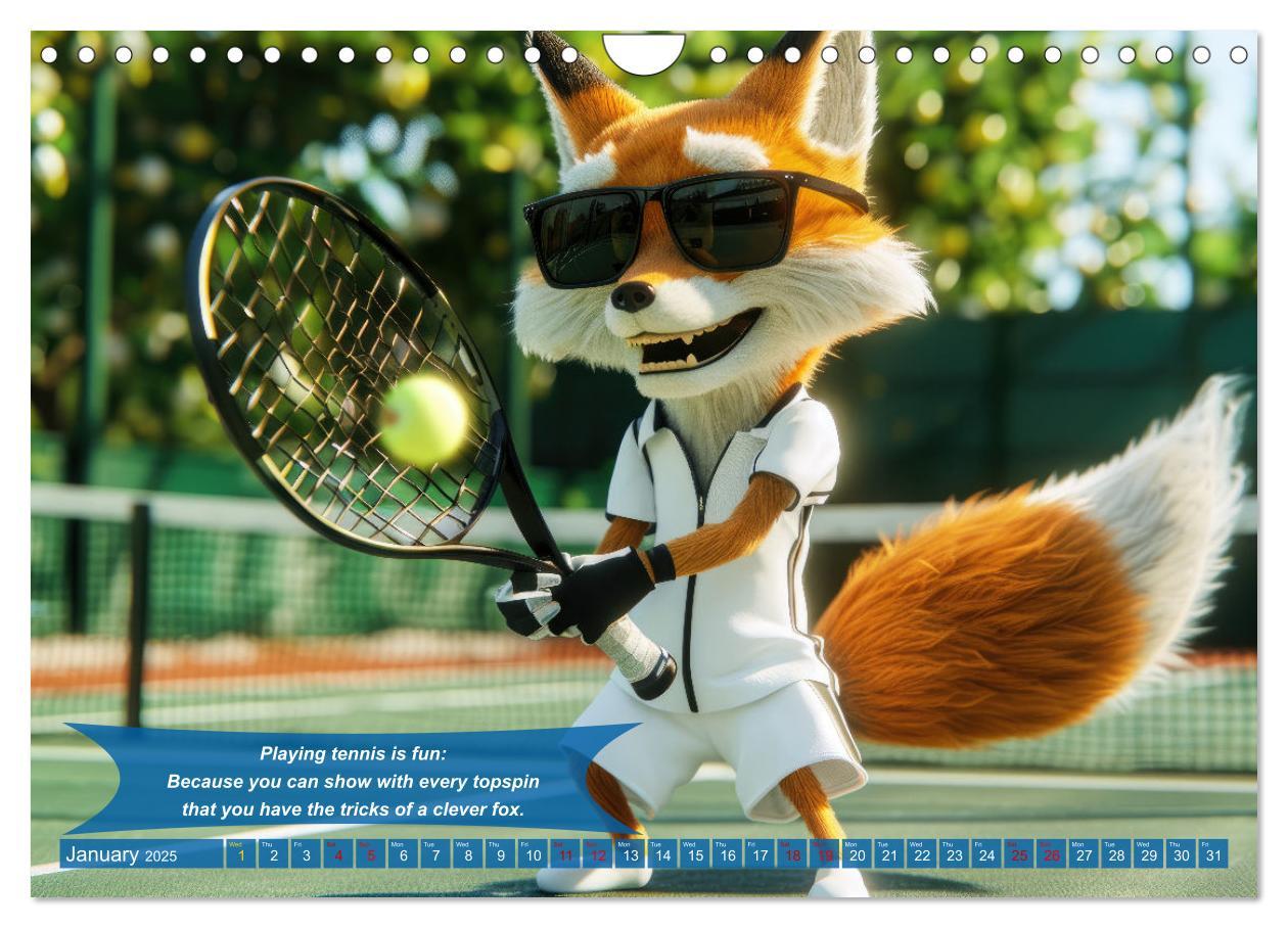 Bild: 9781325989416 | Funny animals as tennis players (Wall Calendar 2025 DIN A4...