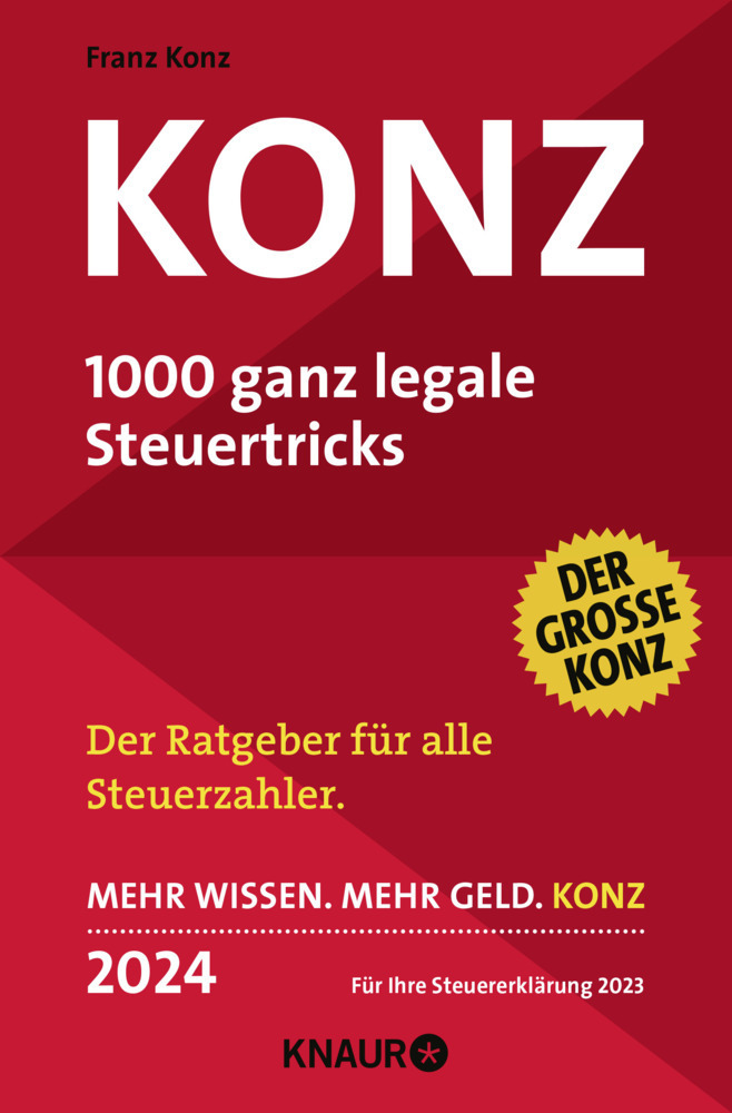 Cover: 9783426791806 | Konz, 1000 ganz legale Steuertricks 2024 | Taschenbuch | 864 S. | 2023